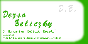 dezso beliczky business card